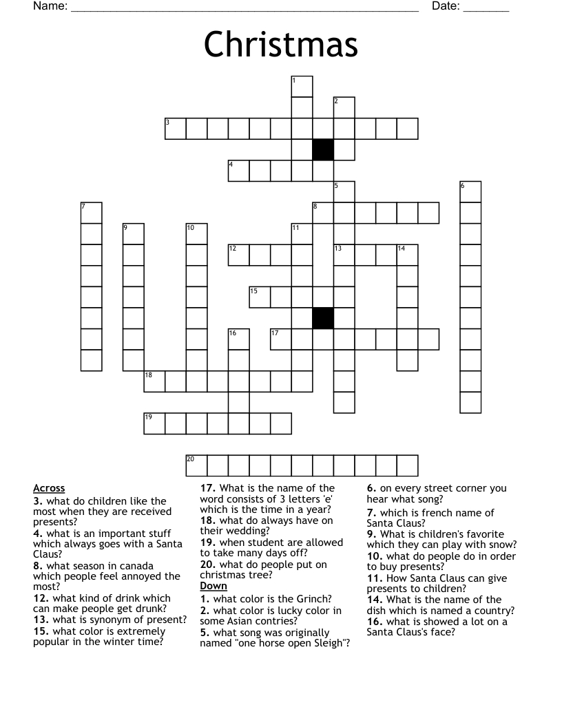 christmas crossword wordmint with what people put on their christmas tree crossword Christmas Crossword - Wordmint with What People Put On Their Christmas Tree Crossword
