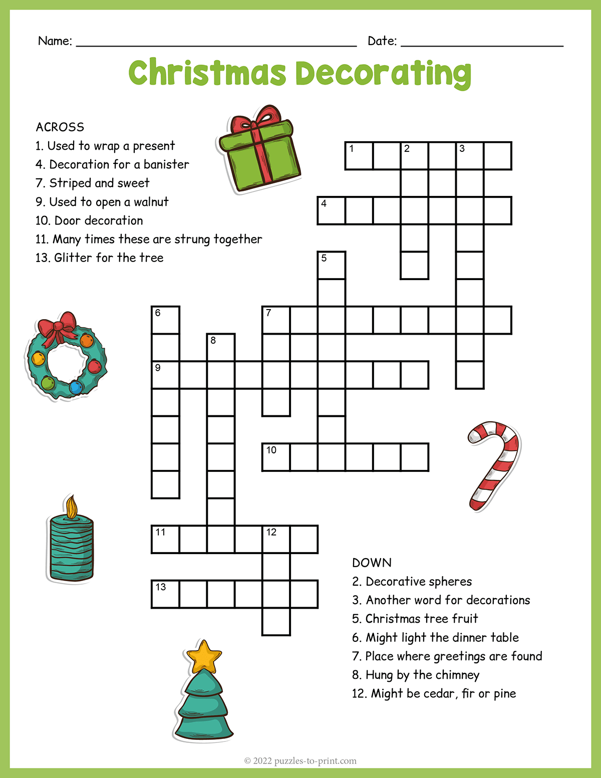 christmas decorations crossword pertaining to christmas tree topper crossword Christmas Decorations Crossword pertaining to Christmas Tree Topper Crossword