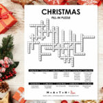 Christmas Fill In Puzzle [Free Printable Pdf] Throughout Christmas Garland Crossword Clue