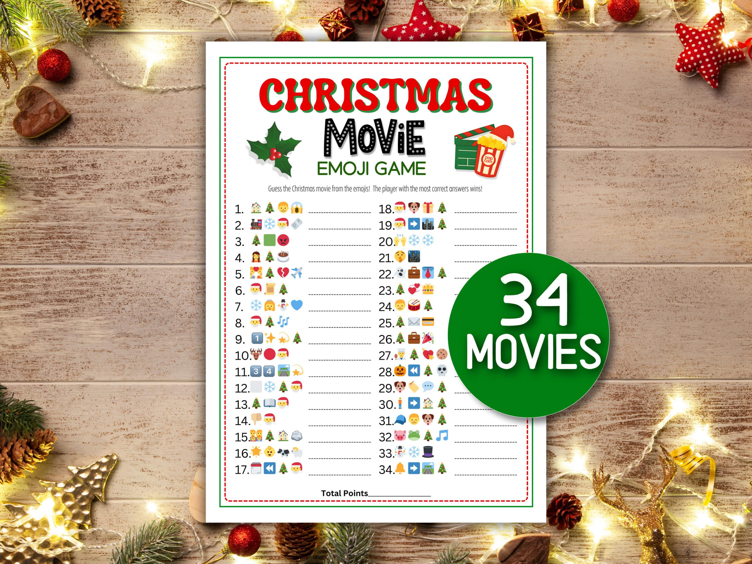 Christmas Games Movies - Etsy Uk throughout Props in Some Christmas Movies Crossword Clue