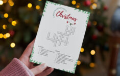 Christmas Games Printable Bundle, Family Activities, Holiday Party throughout Like A Fully Decked Christmas Tree Crossword Clue