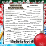 Christmas Holiday Activities For Middle School Ela English: Mad Inside Part Of A Beloved Christmas Poem Crossword