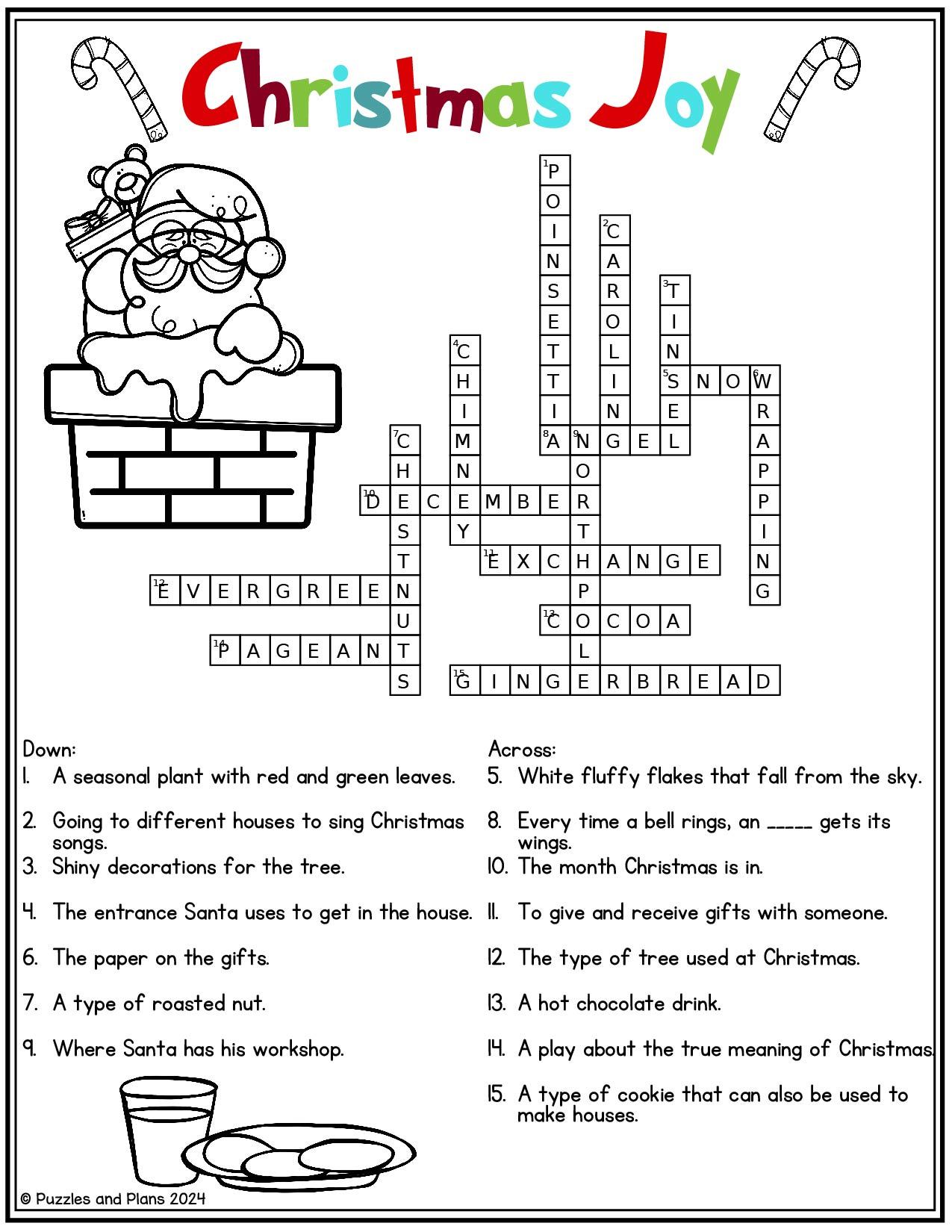 Christmas Joy Crossword Puzzle To Print - Puzzlesandplans in Christmas At The White House Crossword Answer Key