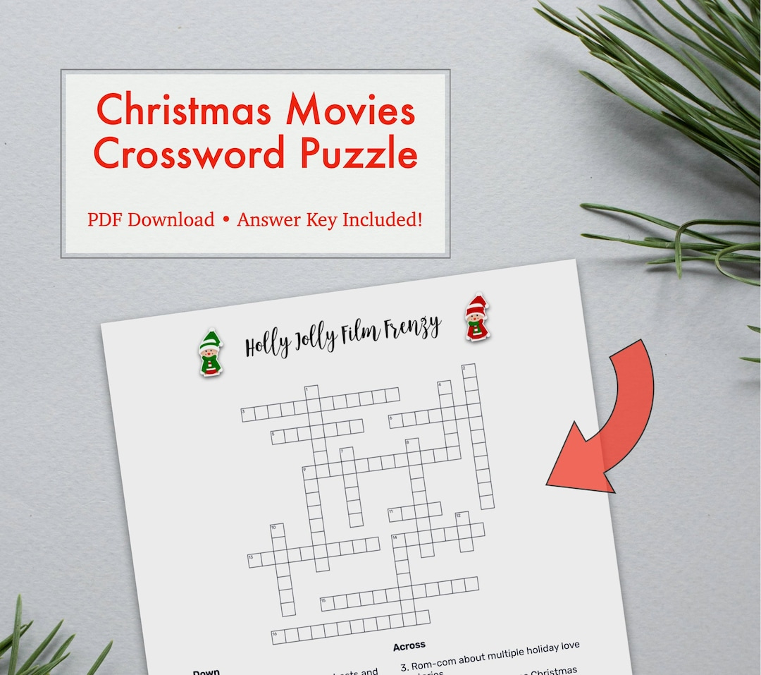 christmas movie crossword puzzle instant printable pdf download for a holly jolly christmas singer crossword Christmas Movie Crossword Puzzle, Instant Printable Pdf Download for A Holly Jolly Christmas Singer Crossword