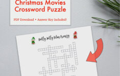 Christmas Movie Crossword Puzzle, Instant Printable Pdf Download within Christmas Movies Crossword Puzzle