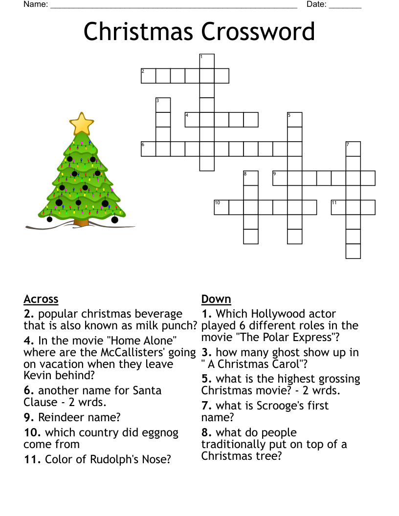 Christmas Movie Crossword - Wordmint with regard to Animated Christmas Film Crossword