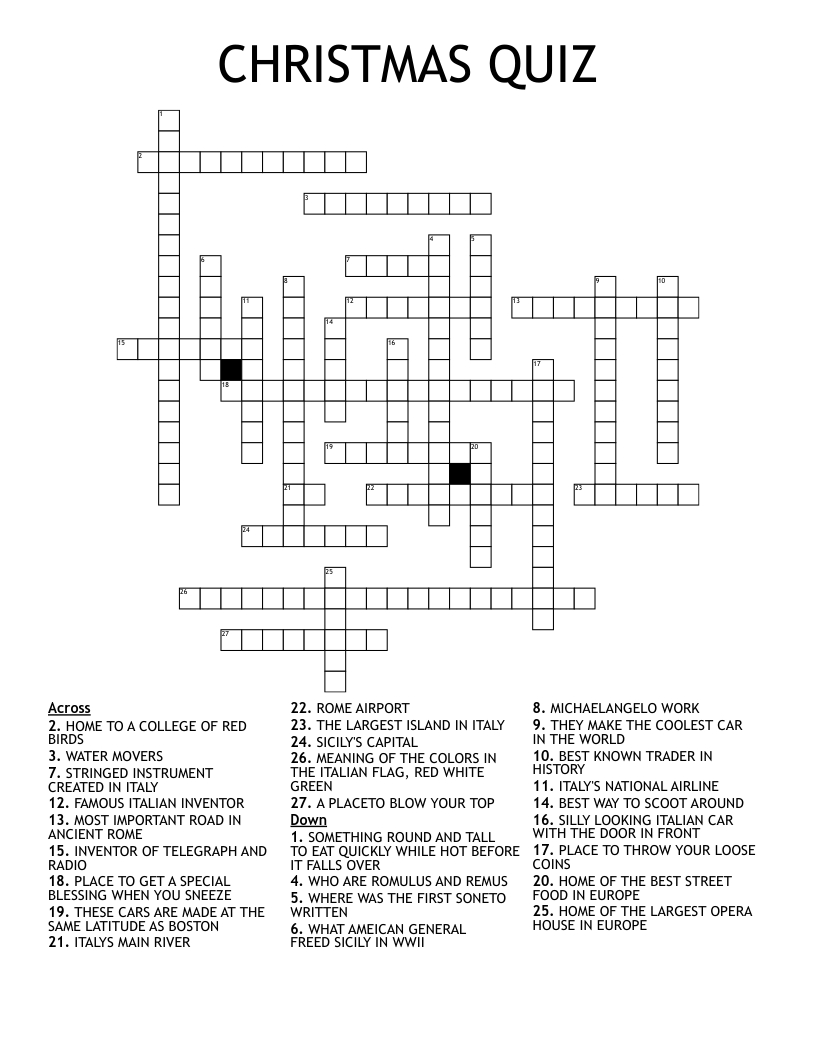christmas quiz crossword wordmint inside christmas in italy crossword Christmas Quiz Crossword - Wordmint inside Christmas In Italy Crossword