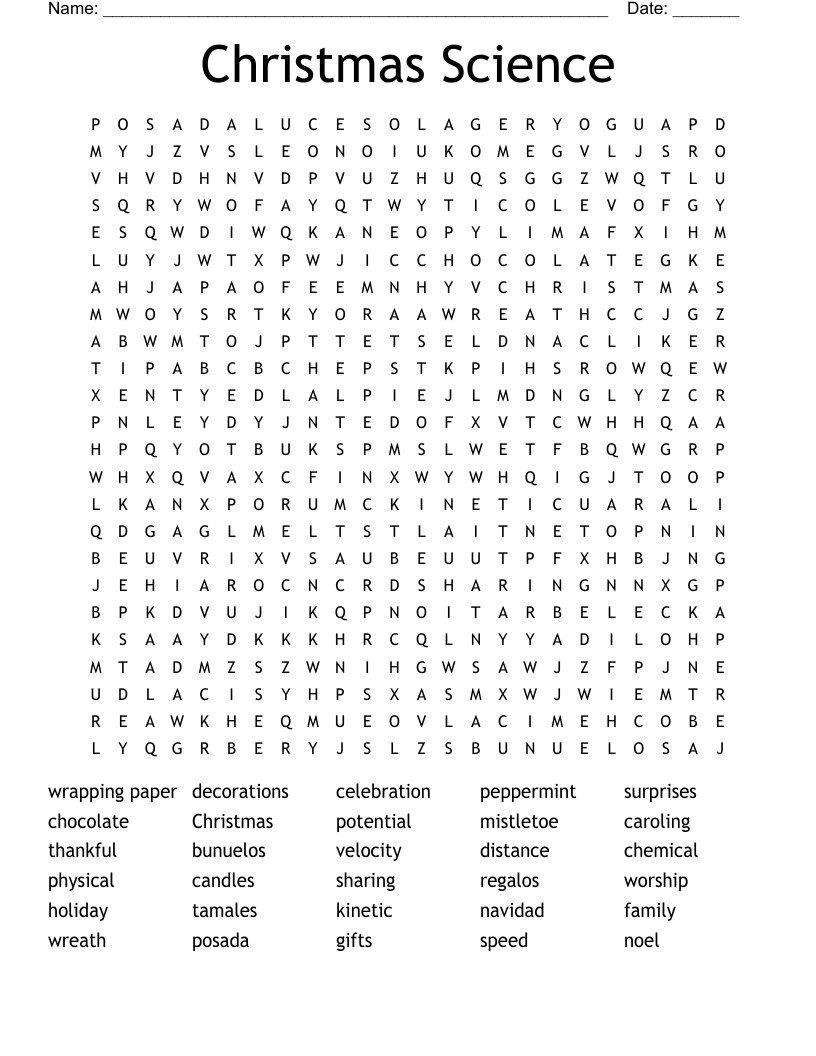 christmas science word search wordmint regarding christmas science crossword answer key Christmas Science Word Search - Wordmint regarding Christmas Science Crossword Answer Key