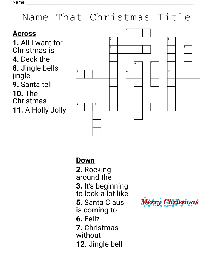 christmas song trivia crossword wordmint regarding a holly jolly christmas singer crossword Christmas Song Trivia Crossword - Wordmint regarding A Holly Jolly Christmas Singer Crossword