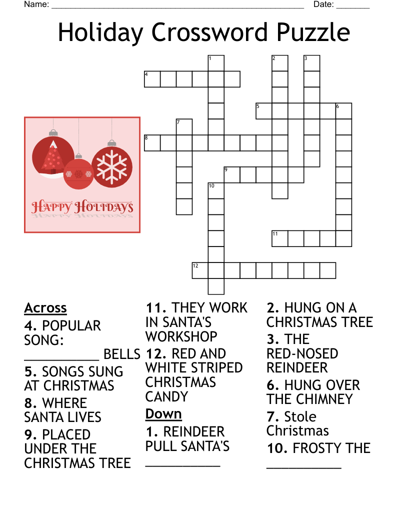 Christmas Song Trivia Crossword - Wordmint within Christmas Song Crossword Clue 5 Letters