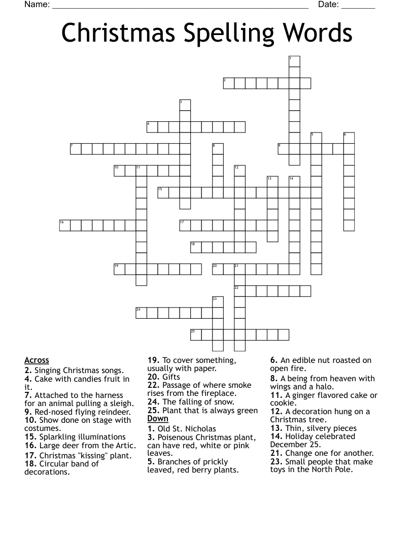 christmas spelling words crossword wordmint within christmas kissing plant crossword clue Christmas Spelling Words Crossword - Wordmint within Christmas Kissing Plant Crossword Clue