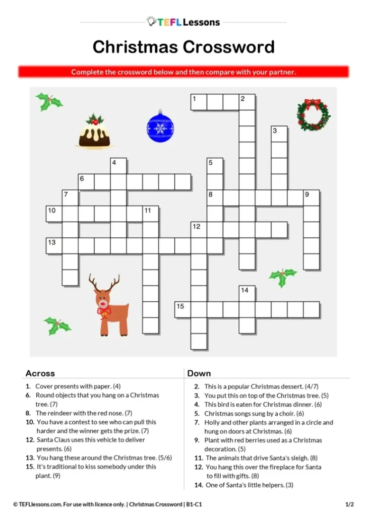 Christmas Crossword Online Game Christmas Crossword Online Game
