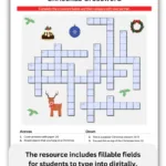 Christmas Vocabulary Crossword – Esl Christmas Crossword Puzzle In Christmas Material Crossword Clue