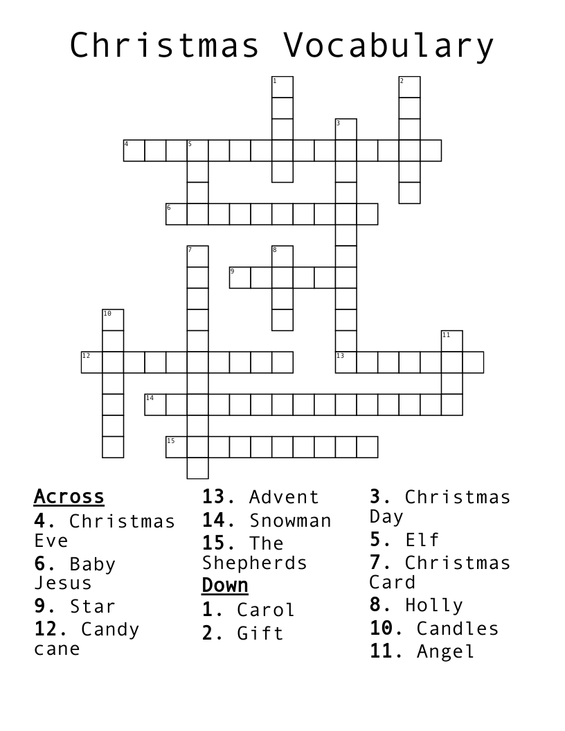 christmas vocabulary crossword wordmint pertaining to christmas vocabulary crossword puzzle Christmas Vocabulary Crossword - Wordmint pertaining to Christmas Vocabulary Crossword Puzzle