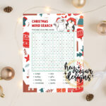 Christmas Word Search, Christmas Game, Printable Game, Puzzle, Cat For Christmas Poem Opener Crossword
