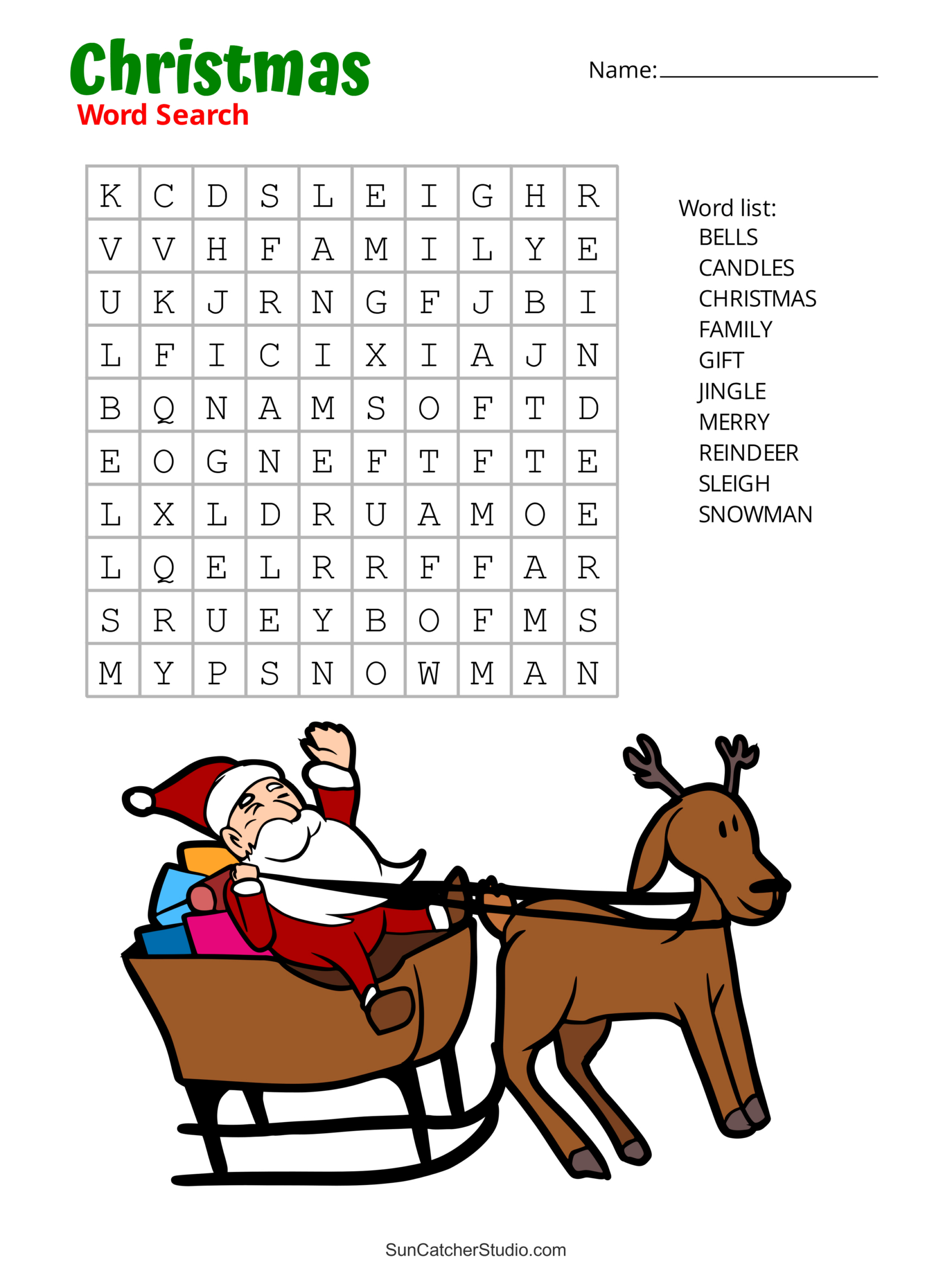 Christmas Word Search (Free Printable Pdf Puzzles) – Free for Large Print Christmas Crossword Puzzle