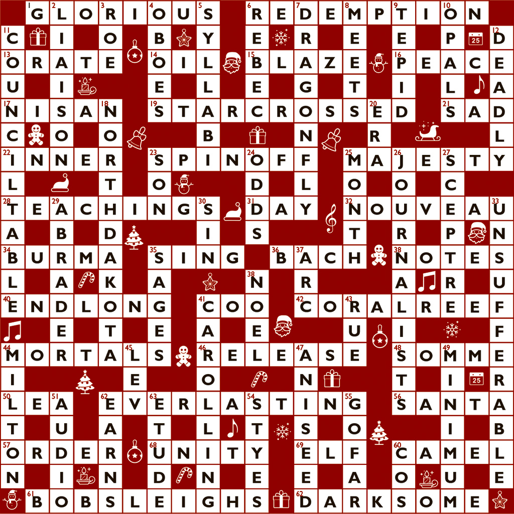 crossword no 1649 throughout christmas nyt crossword Crossword No. 1649 throughout Christmas Nyt Crossword