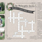 Crossword Puzzle Christmas Card   Etsy With Regard To Words On A Christmas Card Crossword Clue