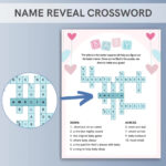 Customized Name Reveal Crossword Game | Name Announcement | Personalized  Name Reveal Game | Blue And Pink Baby Shower Games Within Christmas Dinner Centerpiece Crossword 3 Letters