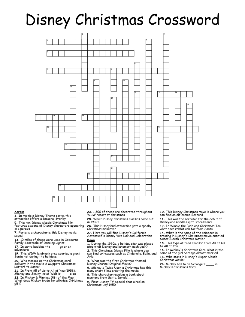 disney christmas crossword wordmint pertaining to christmas themed crossword puzzle Disney Christmas Crossword - Wordmint pertaining to Christmas Themed Crossword Puzzle