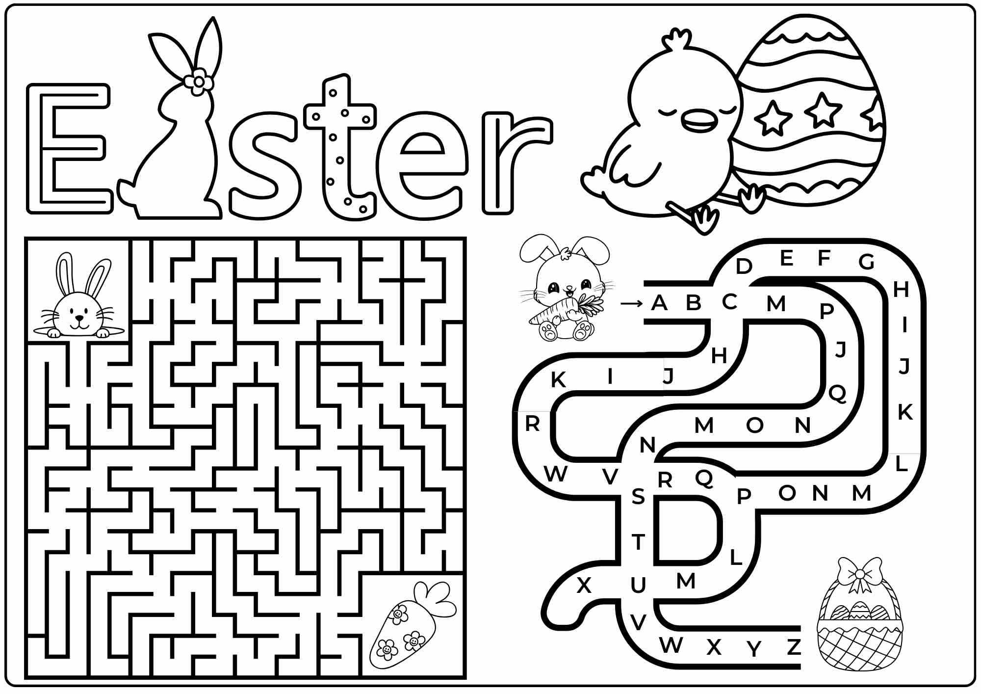easter bunny alphabet maze path activity follow the abcs find with follower of christmas or easter crossword Easter Bunny Alphabet Maze & Path Activity Follow The Abcs & Find with Follower Of Christmas Or Easter Crossword