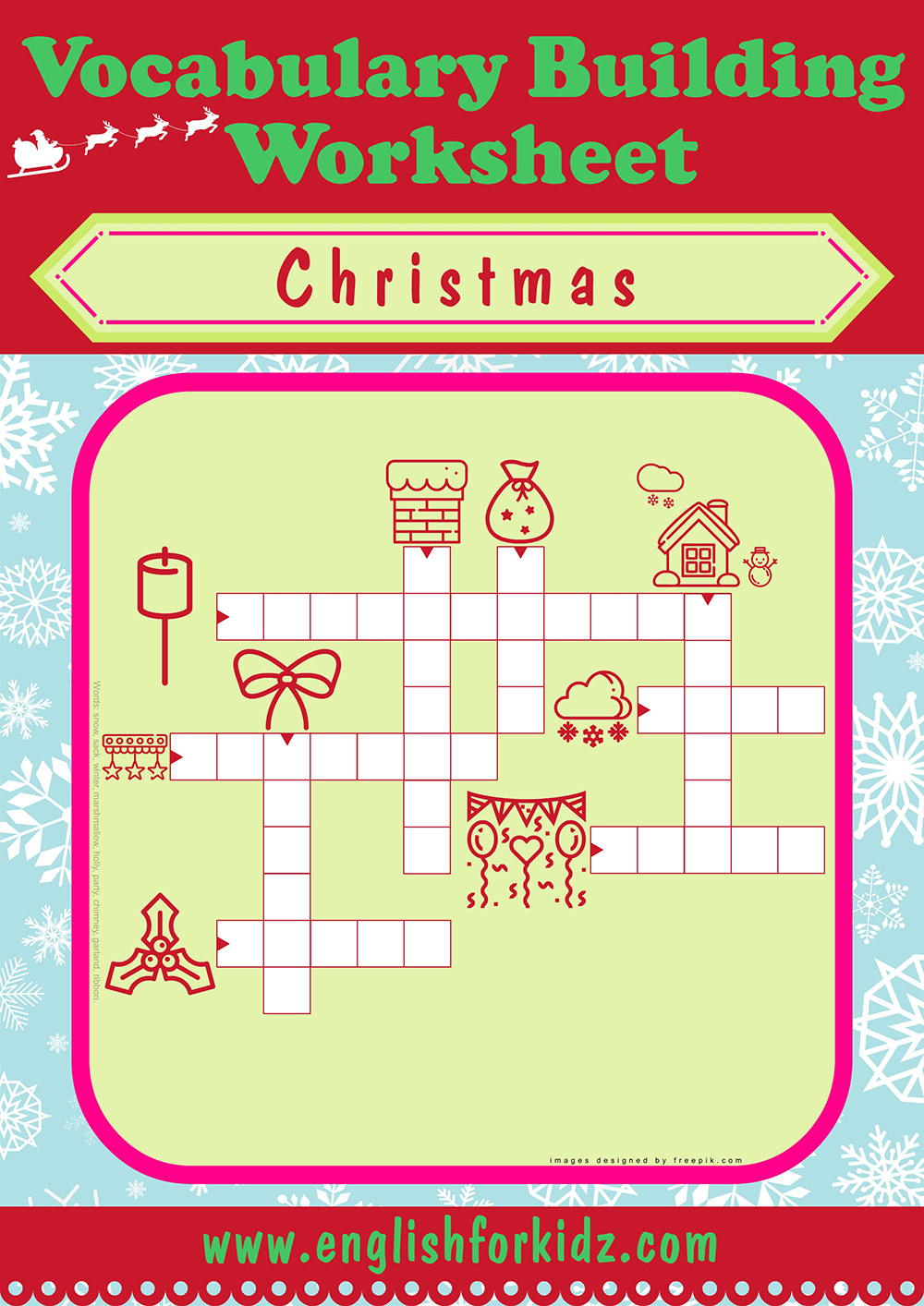 English For Kids Stepstep: Christmas Worksheets: Crossword Puzzles throughout He Hates Christmas Crossword