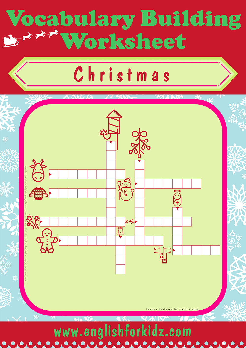 english for kids stepstep christmas worksheets crossword puzzles with tiny bells added to a christmas sweater crossword English For Kids Stepstep: Christmas Worksheets: Crossword Puzzles with Tiny Bells Added to a Christmas Sweater Crossword