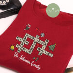 Family Crossword Christmas Embroidered Sweatshirt, Scrabble With Regard To Tiny Bells Added To A Christmas Sweater Crossword