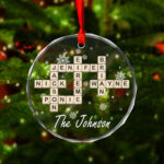 Family Crossword Christmas Ornament, Scrabble Personalized Pertaining To Shapes Of Many Christmas Ornaments Crossword
