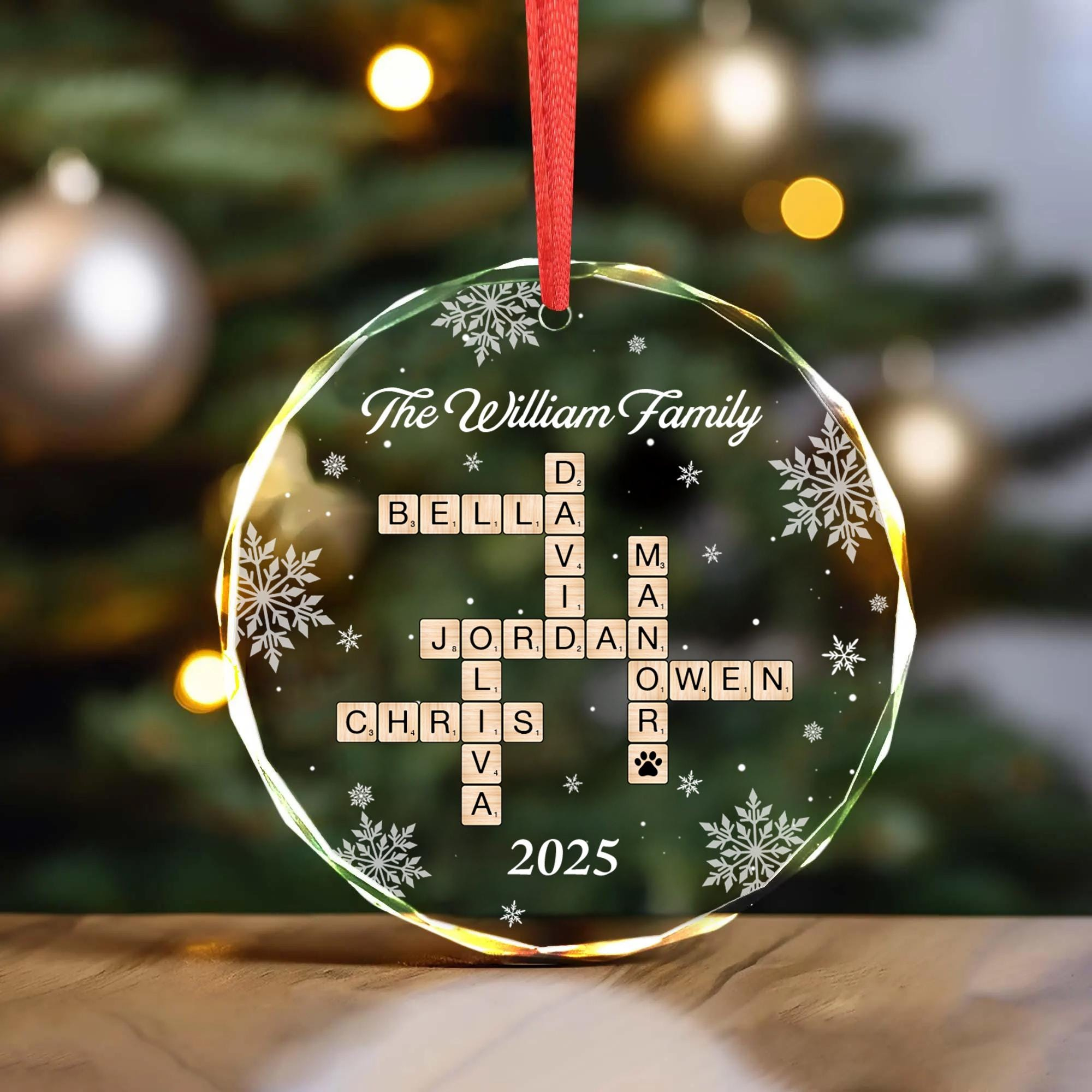 Family Crossword - Etsy pertaining to Decorative Spheres Christmas Crossword