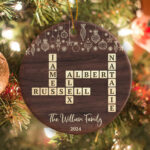 Family Crossword Puzzle Ornament, Custom Family Member Name For Christmas Ornament Crossword Clue