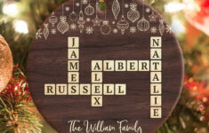 Family Crossword Puzzle Ornament, Custom Family Member Name for Christmas Ornament Crossword Clue