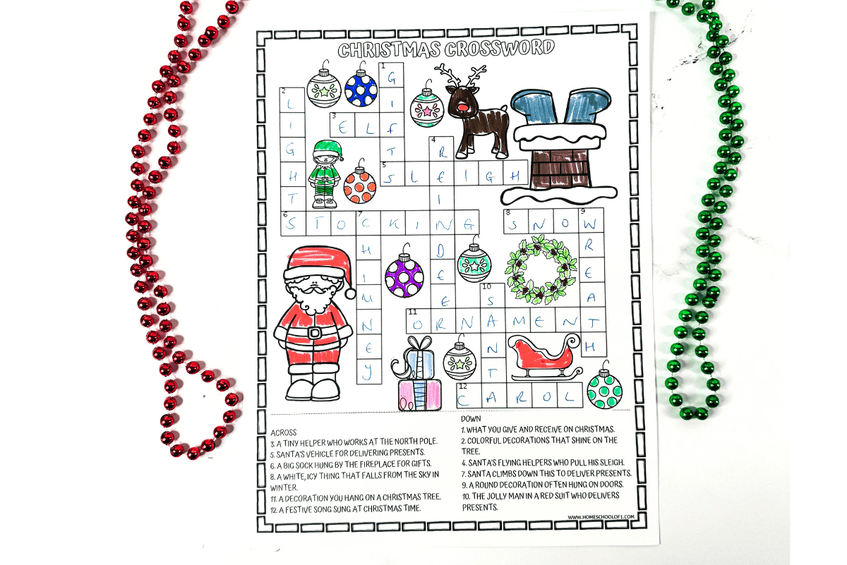 Free Christmas Crossword Printable within Crossword Clue Christmas Decoration
