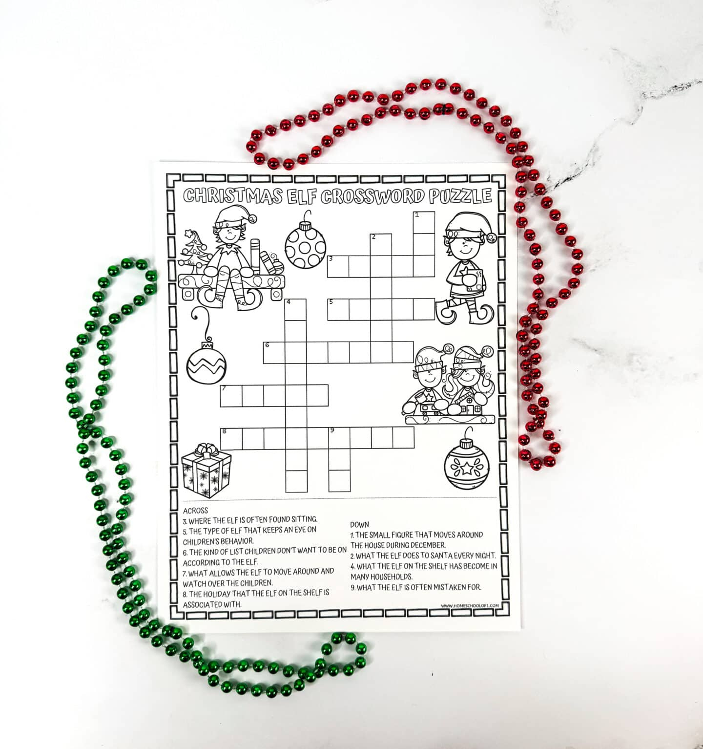 Free Elf On The Shelf Crossword Puzzle throughout On the Shelf Christmas Tradition Crossword Clue