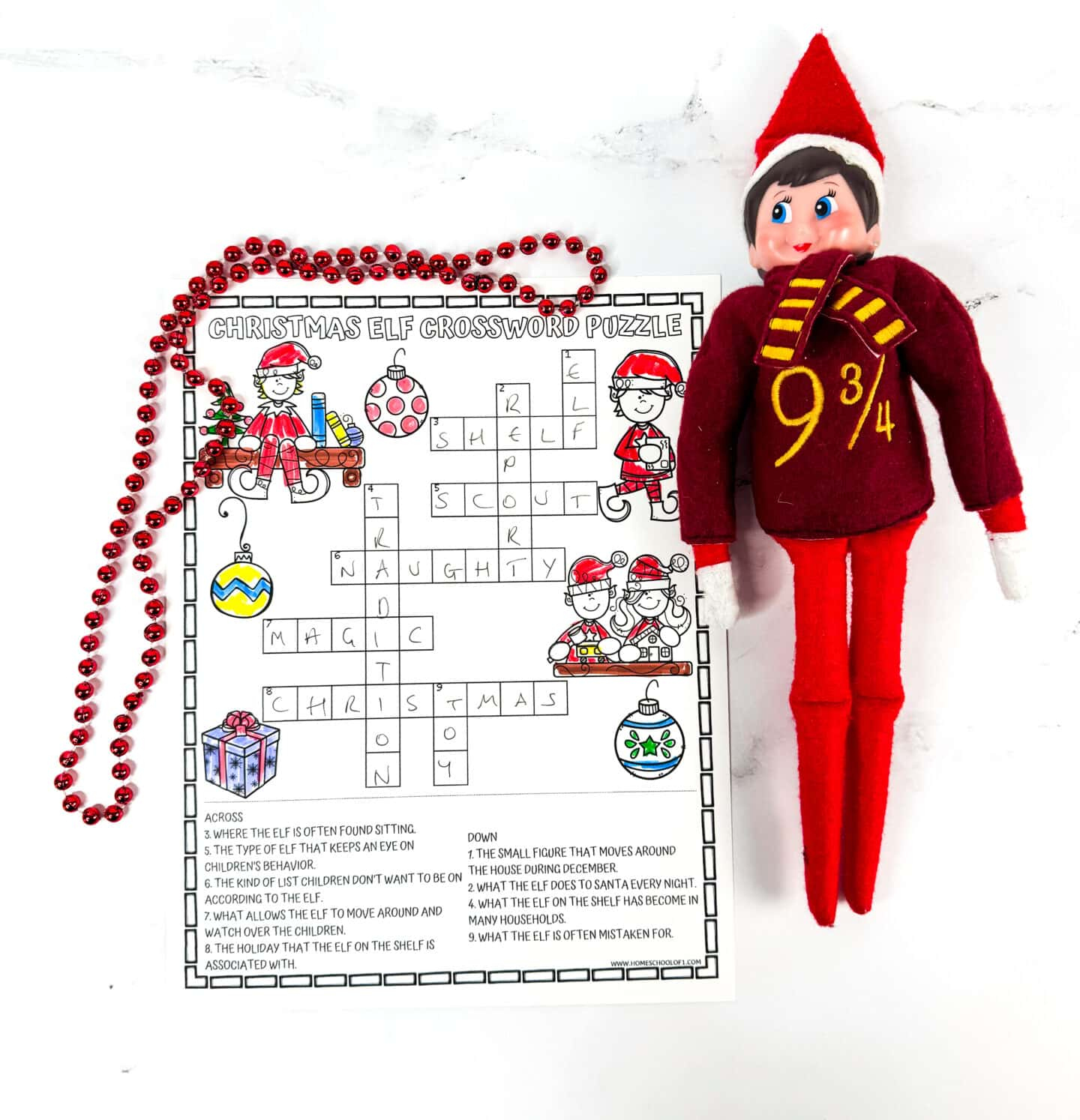 Free Elf On The Shelf Crossword Puzzle with regard to Christmas Elf Crossword Answers