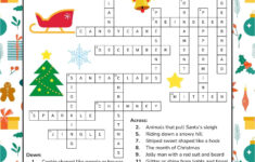 Free Printable Christmas Crossword Puzzle For Kids in Christmas Season Crossword Clue