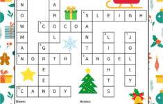 Free Printable Christmas Crossword Puzzle For Kids within Christmas Crossword Clue 4 Letters