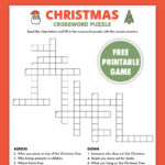 Free Printable Christmas Crossword Puzzle   Pjs And Paint Inside Free Printable Christmas Crossword Puzzle With Answers