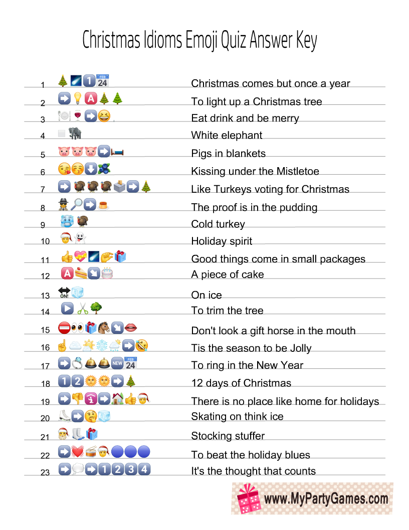free printable christmas idioms emoji quiz with answer key for christmas idioms crossword puzzle Free Printable Christmas Idioms Emoji Quiz With Answer Key for Christmas Idioms Crossword Puzzle
