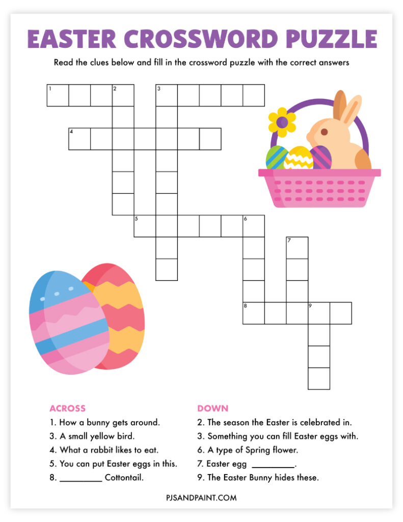 free printable easter crossword puzzle pjs and paint within christmas or easter crossword clue Free Printable Easter Crossword Puzzle - Pjs And Paint within Christmas or Easter Crossword Clue