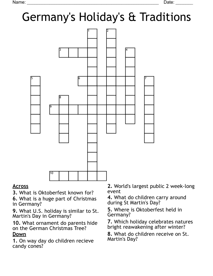 germanys holidays traditions crossword wordmint throughout christmas tradition crossword clue Germany'S Holiday'S & Traditions Crossword - Wordmint throughout Christmas Tradition Crossword Clue