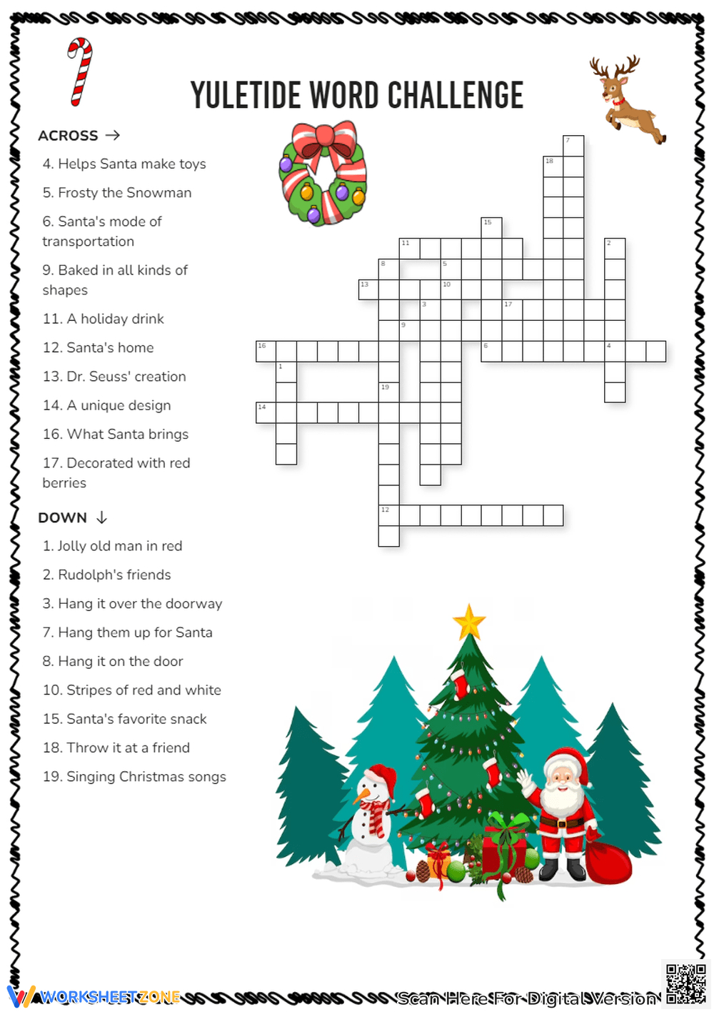 grade 3 christmas worksheets in christmas challenge crossword answers Grade 3 Christmas Worksheets in Christmas Challenge Crossword Answers