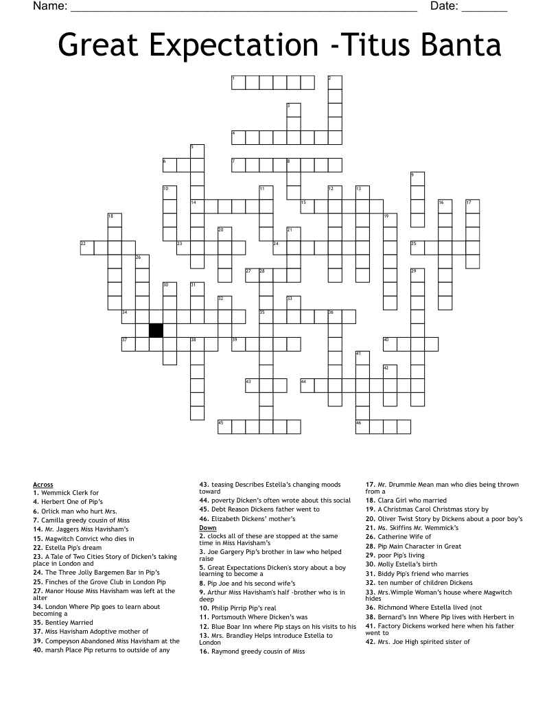 great expectation titus banta crossword wordmint within a christmas story best lines crossword answers Great Expectation -Titus Banta Crossword - Wordmint within A Christmas Story Best Lines Crossword Answers