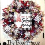 Handmade Christmas Gnome For The Holidays Ribbon Door Wreath 26 For Christmas Wreath Material Daily Crossword