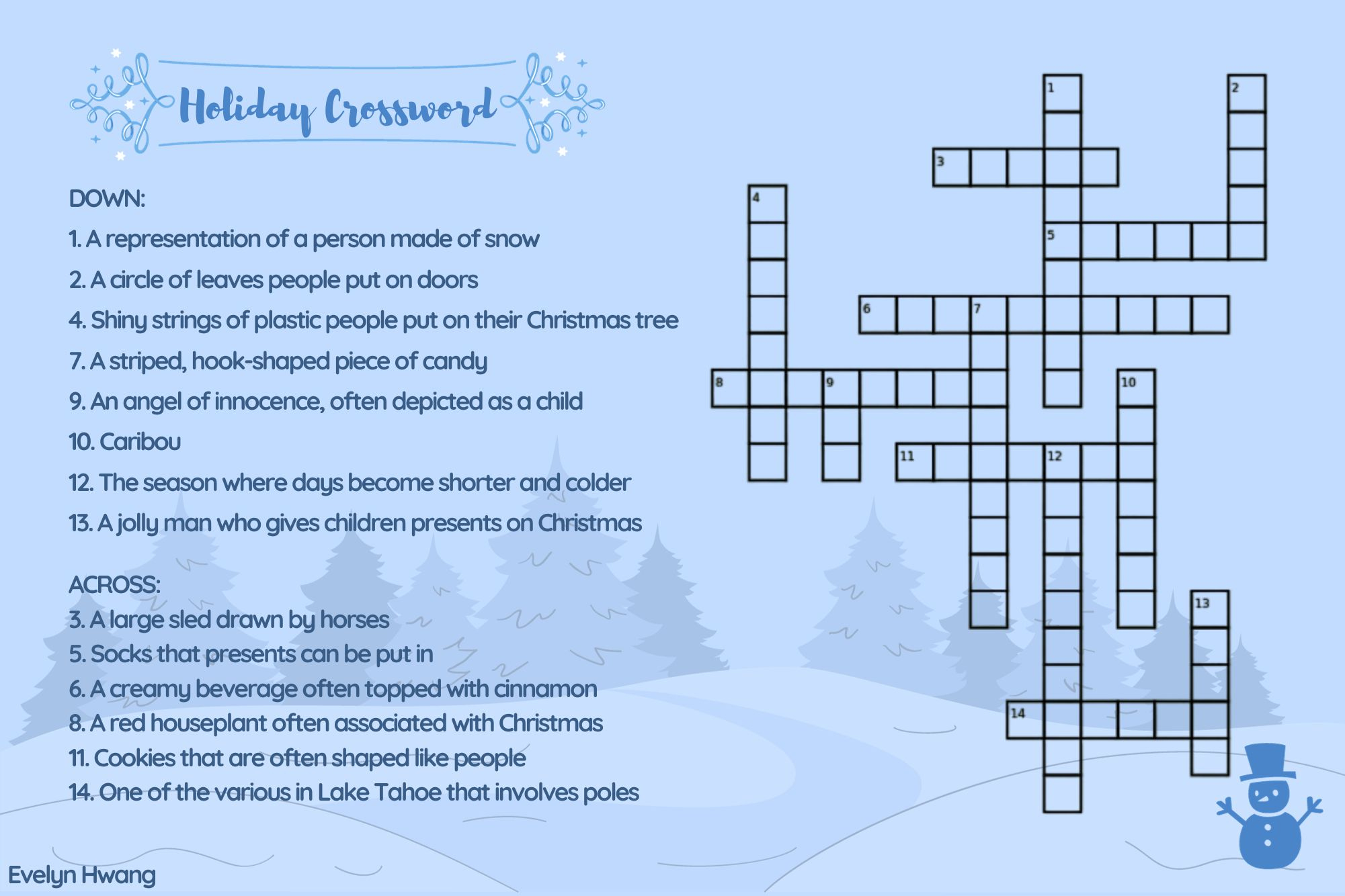 holiday crossword puzzle sword shield throughout what people put on their christmas tree crossword Holiday Crossword Puzzle – Sword & Shield throughout What People Put on Their Christmas Tree Crossword