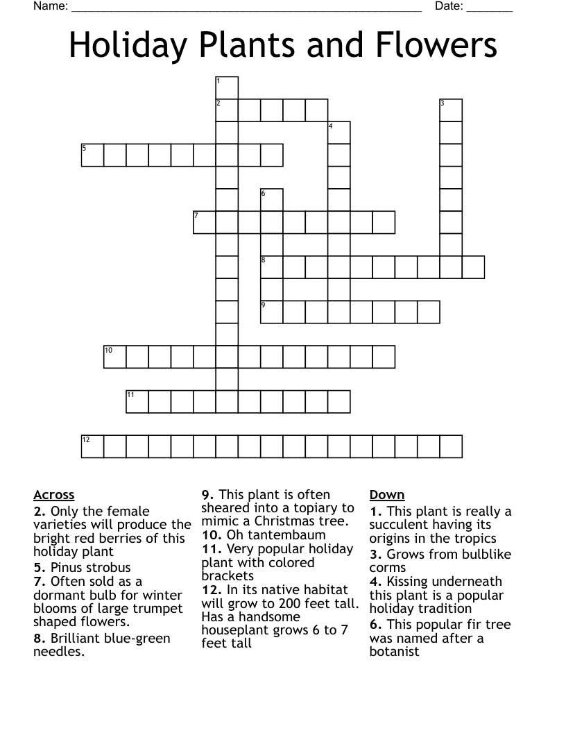holiday plants and flowers crossword wordmint pertaining to christmas kissing plant crossword clue Holiday Plants And Flowers Crossword - Wordmint pertaining to Christmas Kissing Plant Crossword Clue