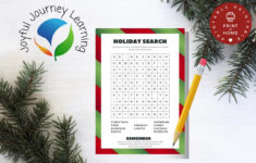 Holiday Word Search Activity Sheet | Christmas Kids Activity | Instant  Download | Education Resource | Homeschool Resource | Christmas Fun regarding Spot For Some Christmas Decorations Crossword Clue