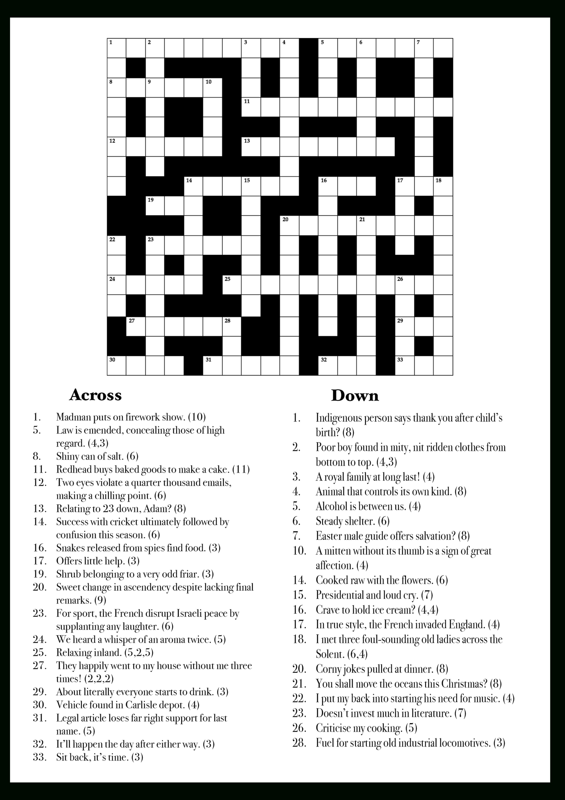 I&amp;#039;Ve Made A Christmas Cryptic Crossword For My Grandad. Thought I inside Christmas Cryptic Crossword Clues