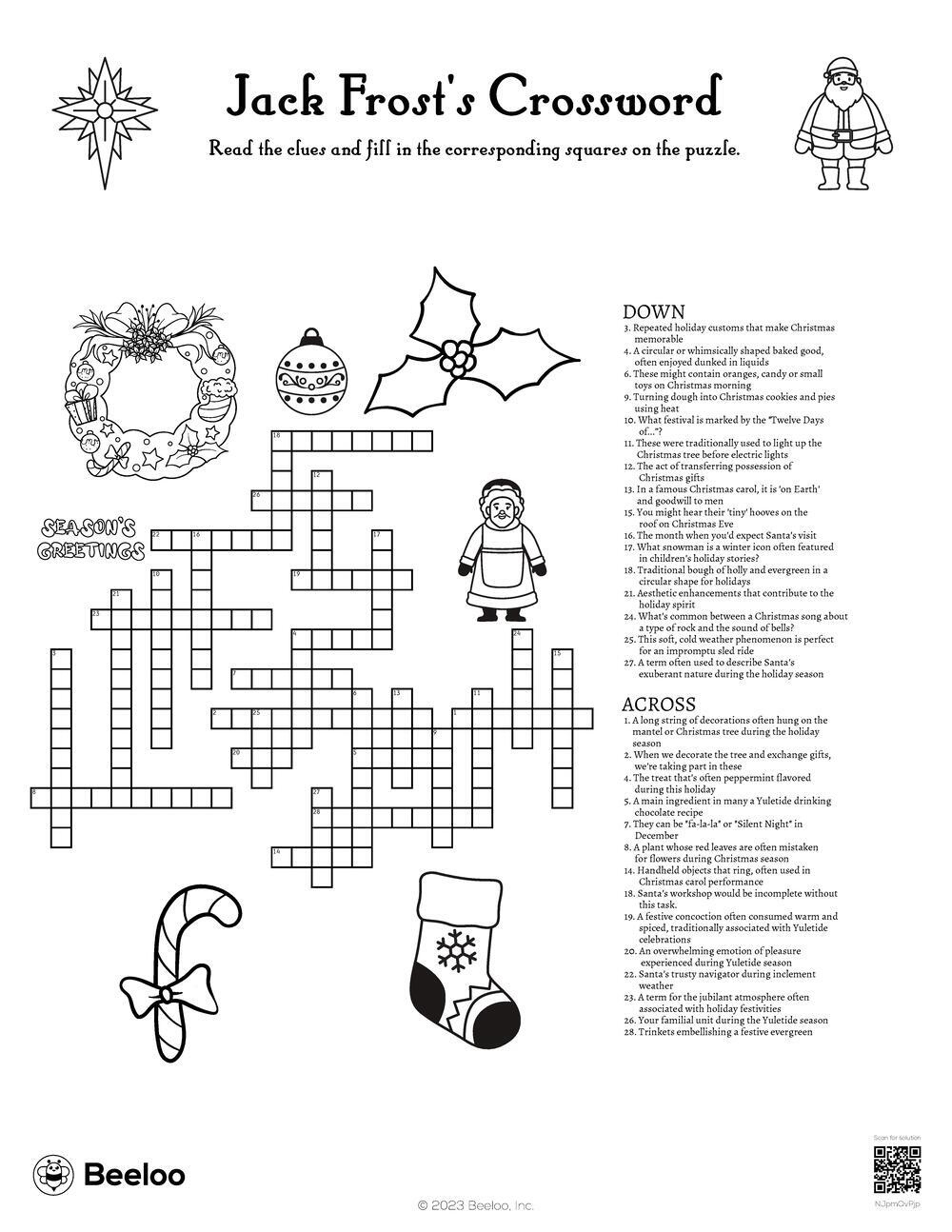 jack frosts crossword beeloo printable crafts and activities inside christmas candy shape crossword Jack Frost'S Crossword • Beeloo Printable Crafts And Activities inside Christmas Candy Shape Crossword