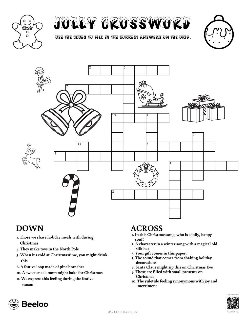 Jolly Crossword • Beeloo Printable Crafts And Activities For Kids regarding Traditional Christmas Drink Crossword